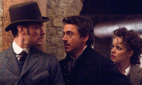 Jude Law, Robert Downey Jr. und Rachel McAdams in «Sherlock Holmes»